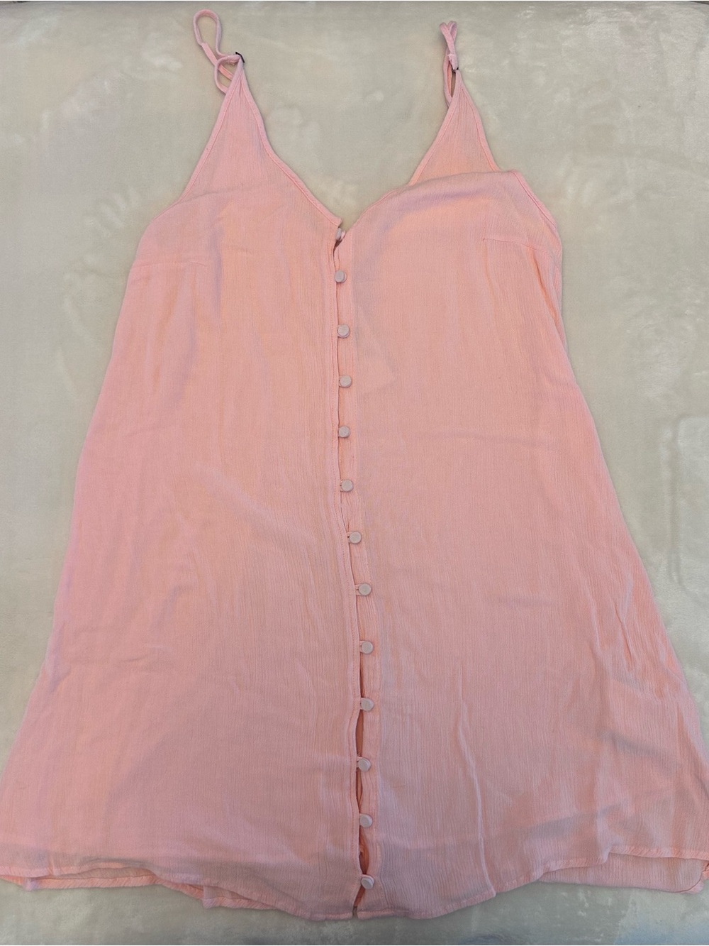 Roxy Light Pink Button-Front Slip Dress